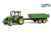 Leluautot - Bruder John Deere 5115M -traktori kippaava perävaunu mukana - 2108