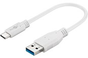 USB kaapelit - Pro USB-A <-> USB-C - 0.2m - USB 3.0 - Valkoinen - PUSB3.2G1-AC-WHT-0.2M