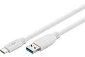 USB kaapelit - Pro USB-A <-> USB-C - 0.5m - USB 3.0 - Valkoinen - PUSB3.2G1-AC-WHT-0.5M