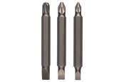 Poranterät & Ruuvauskärjet - Bosch 3-os. kaksipäisten ruuvauskärkien sarja Pozidriv-ristikantaruuveille ja urakantaruuveille (PZ, S) S0,6x4,5-PZ1; S0,8x5,5-PZ2; S1,2x6,5-PZ3; 60 mm - 2609255958