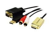 Muut kaapelit - LogiLink HDMI-VGA-AUDIO-KAAPELI 2M MUSTA - CV0052