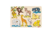 Puulelut - Goki Wooden Bubble Puzzle wild Eläimet 9dlg. - 57829