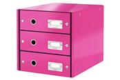 Arkistointi & Säilytys - Leitz  vetolaatikosto Click & Store 3-ltk WOW Pinkki - 60480023