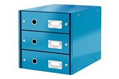 Arkistointi & Säilytys - Leitz vetolaatikosto Click & Store 3-ltk WOW Sininen - 60480036