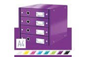 Arkistointi & Säilytys - Leitz  vetolaatikosto Click & Store 4-ltk WOW Violetti - 60490062