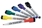 Kirjoitus- ja piirustustarvikkeet - Nobo Quartet ReWritables - Marker - Black, Red, Blue, Green, Yellow, Purple (Pack of 6) - 1903792