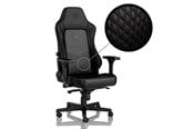 Pelituoli - noblechairs HERO Real Leather Gaming Chair - Black Pelituoli - Musta - Nahka - Jopa 150 kg - NBL-HRO-RL-BLA