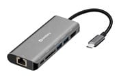 Telakointiasemat - Sandberg USB-C telakka / HDMI+LAN+SD+USB 61W - 136-18