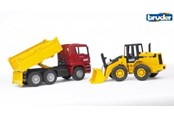 Leluautot - Bruder MAN TGA Construction truck and articulated road loader FR 130 - BR2752