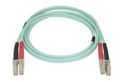 Verkkokaapelit - StarTech.com Aqua OM4 Duplex Multimode Fiber Optic Cable - 100 GB - 50/125 - LSZH - LC/LC - 1 m - network cable - 1 m - aqua - Sininen - 1m - 450FBLCLC1