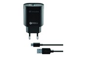 Puhelin - Adapterit & Laturit - CELLULAR USB-C Charger Kit QC Musta - ACHHUKITQCTYCK