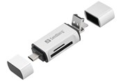 Muistikortinlukijat - adapterit ja kortinlukijat - Sandberg Kortinlukija USB-C+USB+MicroUSB - 136-28