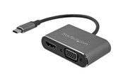 Näyttökaapeli - StarTech.com USB C to VGA and HDMI Adapter - Aluminum - USB-C MultiPort - external video adapter - IT6222 - space Harmaa - CDP2HDVGA