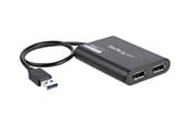 Näyttökaapeli - StarTech.com USB to Dual DisplayPort Adapter - 4K 60Hz - USB 3.0 (5Gbps) - external video adapter - DisplayLink DL-6950 - Musta - USB32DP24K60