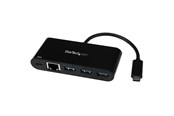 Verkkokortit (verkkosovittimet, tulostuspalvelimet jne.) - StarTech.com USB-C to GbE Adapter with 3-Port USB 3.0 Hub w/ Teho Toimitus - network adapter - US1GC303APD