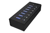 USB hub - ICY BOX Jäinen laatikko IB-AC618 USB hub - 7 porttia - USB 3.2 - Musta - IB-AC618