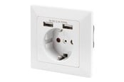 Puhelin - Adapterit & Laturit - DIGITUS Socket with 2 USB ports - DA-70613