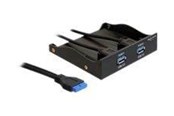 Järjestelmän lisävarusteet - DeLOCK USB 3.0 etupaneeli, jossa on kaksi porttia - tallennuspaikkojen paneeli - 61896