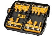Poranterät & Ruuvauskärjet - Dewalt 12-osainen jyrsinteräsett - 8 mm varsi - + säilytyslaatikko selkeällä kannella - DT90016-QZ