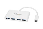 USB hub - StarTech.com USB-C -keskus. USB hub - 4 porttia - USB 3.2 - Valkoinen - HB30C4ABW