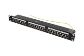 Lisätarvikkeet - Deltaco PAN-201 STP patch panel 24xRJ45 Cat6 1U 19" metal black - PAN-201