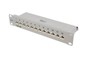 Lisätarvikkeet - Deltaco 10 tuuman liitäntäpaneeli, jossa on 12 kpl RJ45 Cat6a STP 10 Gb. - 10-PATCH14