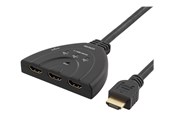 Näyttö- & audiokytkimet - Deltaco HDMI Switch 3 inputs to 1 output 4K in - HDMI-7044