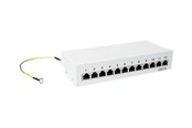Lisätarvikkeet - LogiLink NP0017A Cat.6 Patch Panel 12-Port Shielded Desktop Light Grey - NP0017A