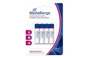 Akut ja Paristot - MediaRange battery 4 x AAA / LR03 Carbon Zinc - MRBAT141