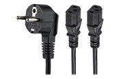 Sisäiset virtakaapelit - StarTech.com C13 Power Cord - Schuko to 2x C13 - Y Splitter Power Cable - power cable - 2 m - PXT101YEU2M