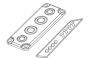 Kytkentärasiat ja -kotelot - FIBOX Flange set Koko 2 2xm20/32+2xm25/40 - 2550405