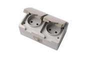 Sähkökytkimet - Elworks Switch double ip54 horizontal Harmaa - 9-814-0