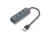 USB hub - I-Tec USB 3.0 metallinen passiivinen keskusyksikkö USB hub - 4 porttia - USB 3.2 - Harmaa - U3HUBMETAL403
