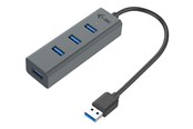 USB hub - I-Tec USB 3.0 metallinen passiivinen keskusyksikkö USB hub - 4 porttia - USB 3.2 - Harmaa - U3HUBMETAL403