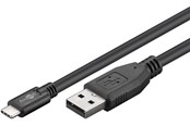 USB kaapelit - Pro USB-A <-> USB-C - 1m - USB 3.0 - Musta - PUSB3.0-AC-BLK-1M