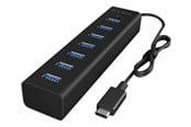 USB hub - ICY BOX JÄÄBOXI USB hub - 7 porttia - USB 3.2 - Musta - IB-HUB1700-C3