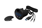 USB hub - ICY BOX 4 Port HUB - USB 3.0 USB hub - 4 porttia - USB 3.0 - Musta - IB-HUB1403A