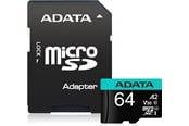 Muistikortti - A-Data Premier Pro MicroSD/SD V30S - 100MB/s - 64GB - AUSDX64GUI3V30SA2-RA1