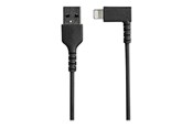 Näyttökaapeli - StarTech.com 1m/3.3ft Angled Lightning to USB-kaapeli - MFI Certified - Musta - Lightning cable - Lightning / USB - 1 m - RUSBLTMM1MBR