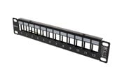Lisätarvikkeet - Deltaco 10" Keystone patch panel 12 ports 1U metal black - 10-PATCH18