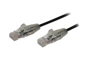 Verkkokaapelit - StarTech.com 0.5m CAT6 Cable - Musta Slim CAT6 Patch Cord - Snagless - LSZH - patch cable - 50 cm - Musta - Musta - 0.5m - N6PAT50CMBKS