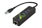 Verkkokortit (verkkosovittimet, tulostuspalvelimet jne.) - IC INTRACOM Techlyn USB3.0 Gigabit Ethernet -sovitinmuunnin, jossa on 3-porttinen hubi - IDATA-USB-ETGIGA-3U2