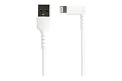 Näyttökaapeli - StarTech.com 1m/3.3ft Angled Lightning to USB-kaapeli - MFI Certified - Valkoinen - Lightning cable - Lightning / USB - 1 m - RUSBLTMM1MWR