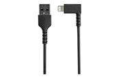 Näyttökaapeli - StarTech.com 2m 6.6ft Angled Lightning to USB Cable - MFI Certified - Black - Lightning cable - Lightning / USB - 2 m - RUSBLTMM2MBR