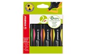 Kirjoitus- ja piirustustarvikkeet - STABILO Vihreä BOSS 4 ass. colours highlighter with water-based ink refillable - 83% recycled plastic - 6070/4