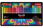 Kirjoitus- ja piirustustarvikkeet - STABILO Pen 68 Arty metal tin of 50 colors - 6850-6