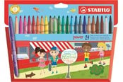 Harrastustarvikkeet - STABILO Teho fibre tip pen cardboard wallet of 24 pens washable ink cap off time 8 weeks - 280/24-01