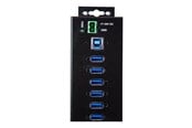 USB hub - StarTech.com 10-Port Industrial USB 3.0 Hub with External Teho Adapter - hub - 10 ports USB hub - 10 porttia - USB 3.2 - Musta - HB30A10AME