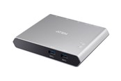 USB hub - ATEN 2-portin USB-C Gen 1 -telakka kytkimellä USB hub - 2 porttia - Musta - US3310-AT