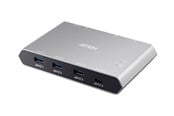 USB hub - ATEN 2x4 USB-C Gen2 Peripheral Sharing Switch USB hub - 4 porttia - Harmaa - US3342-AT